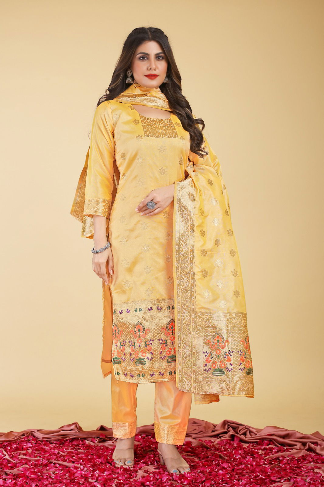 Hina Paithani Suits Silk Dress Material Catalog